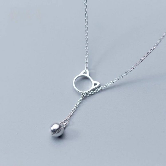 Jewelry - NEW 925 Sterling Silver Cat Bell Necklace